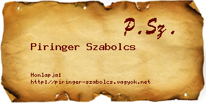 Piringer Szabolcs névjegykártya