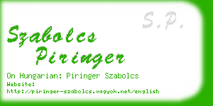 szabolcs piringer business card